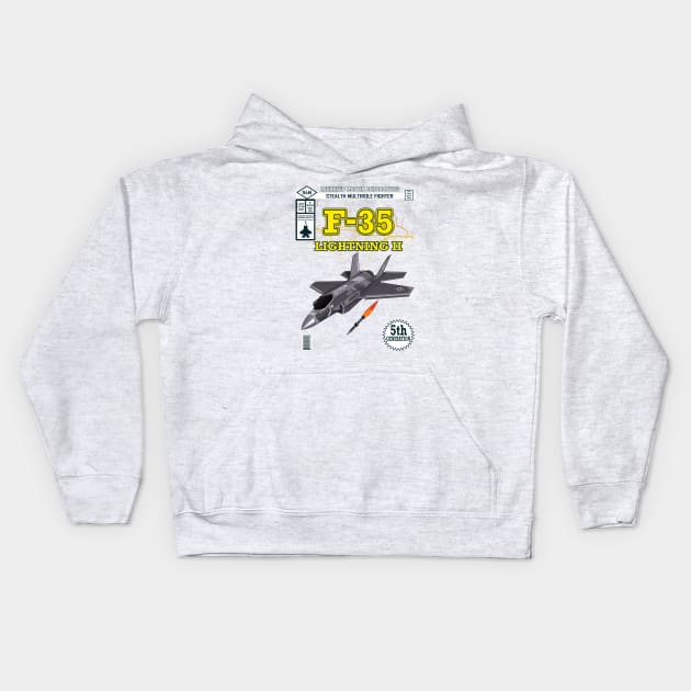 F-35 Lightning II Limited Edition Comic Kids Hoodie by Mandra